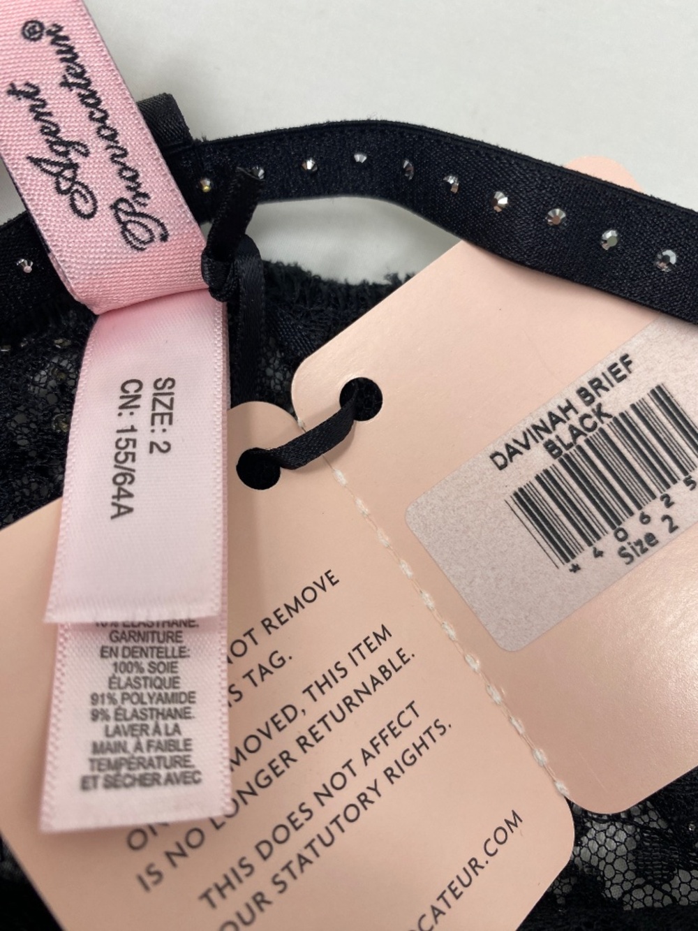 Agent Provocateur Davinah SOIREE Black Brief AP2 Small NWT $645 - Picture 16 of 16
